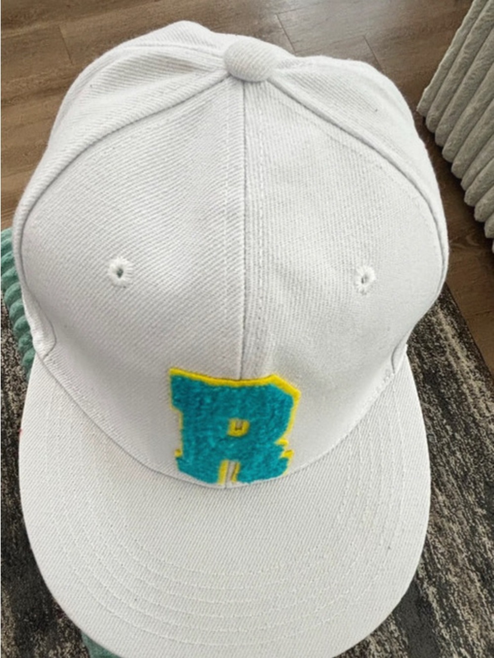Classic White Baseball Cap - Interior View